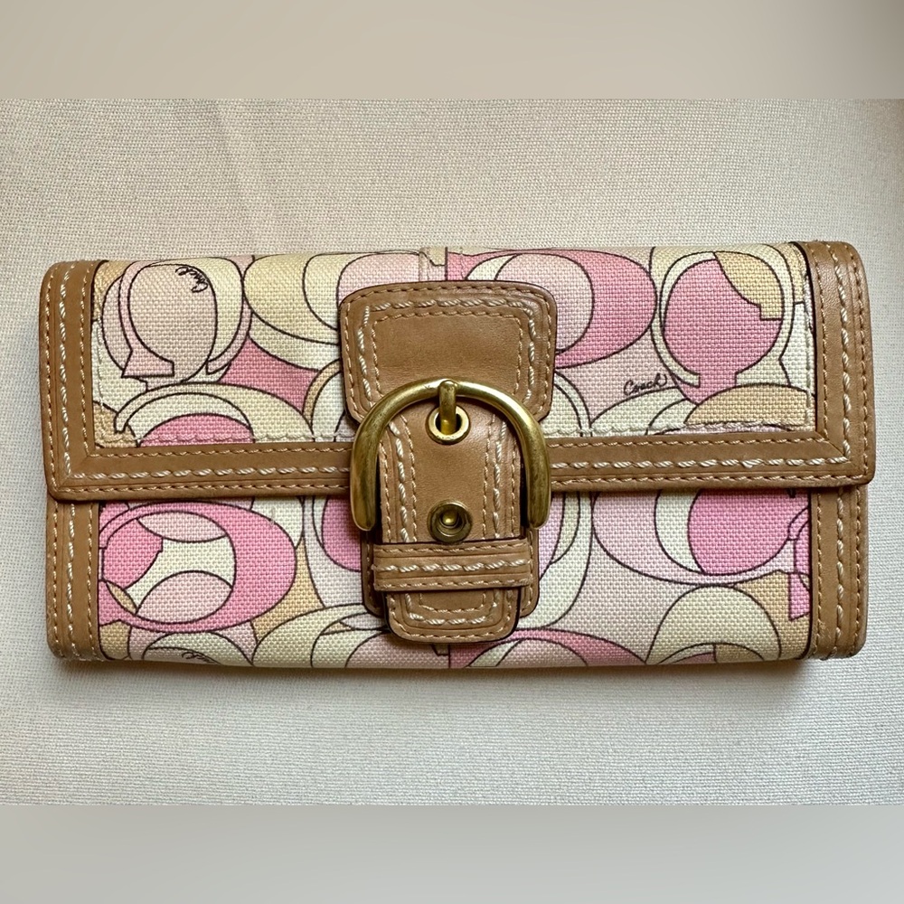 Coach Pink and Tan Wallet